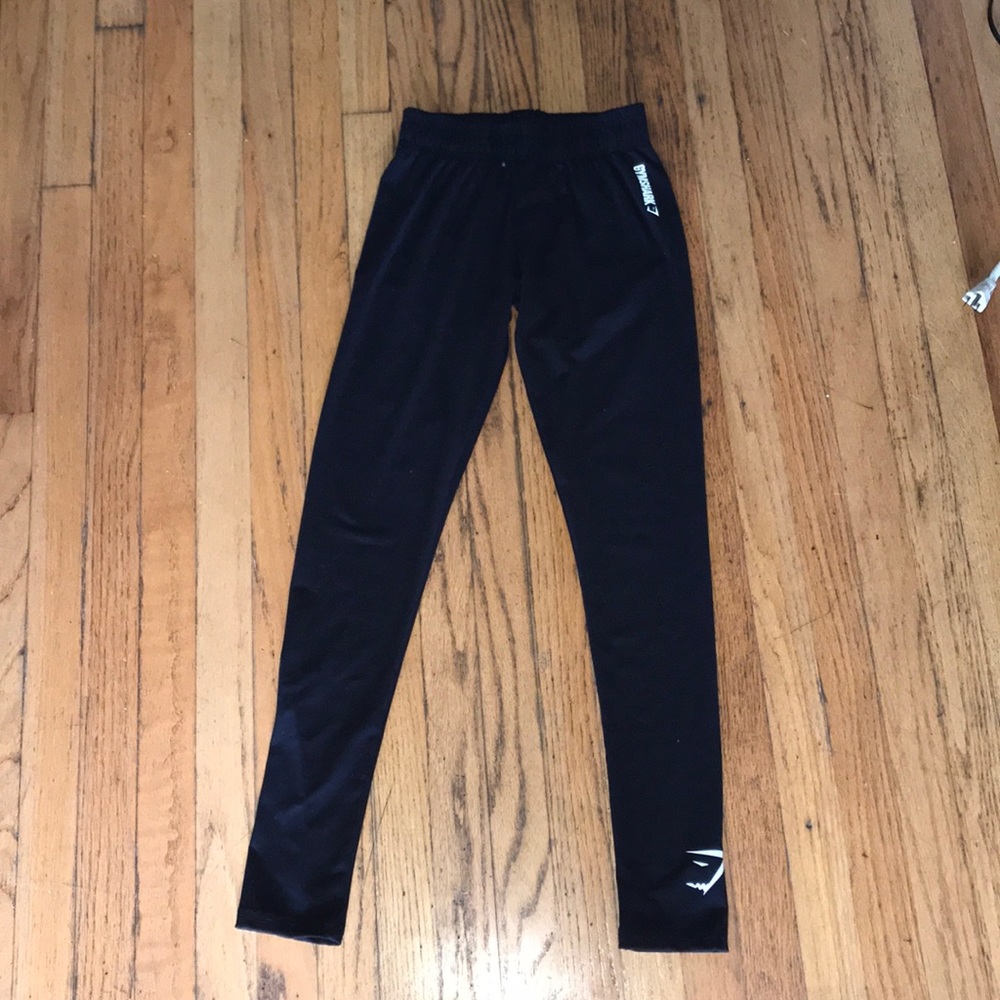 Black Gymshark leggings with a ribbed waistband